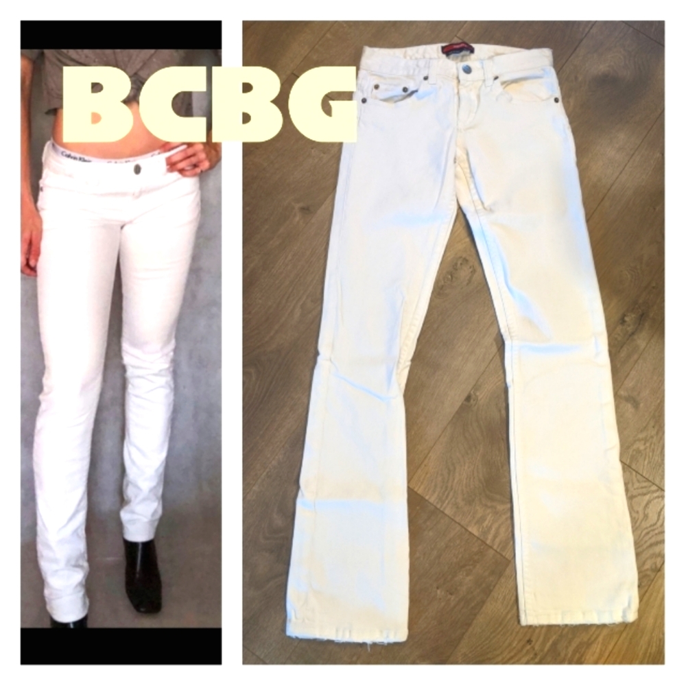 BCBG Maxazria Y2K white jeans
